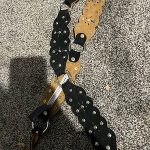 Free People Leather Fringe Belt